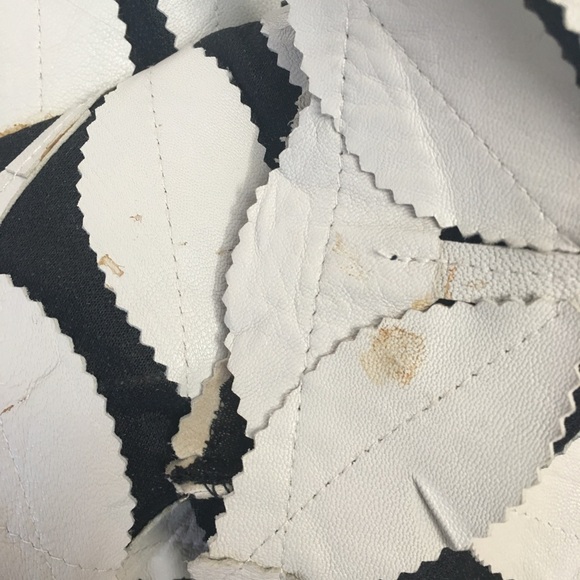 Unique Cream Leather and Black Mesh Jacket - Picture 3 of 8